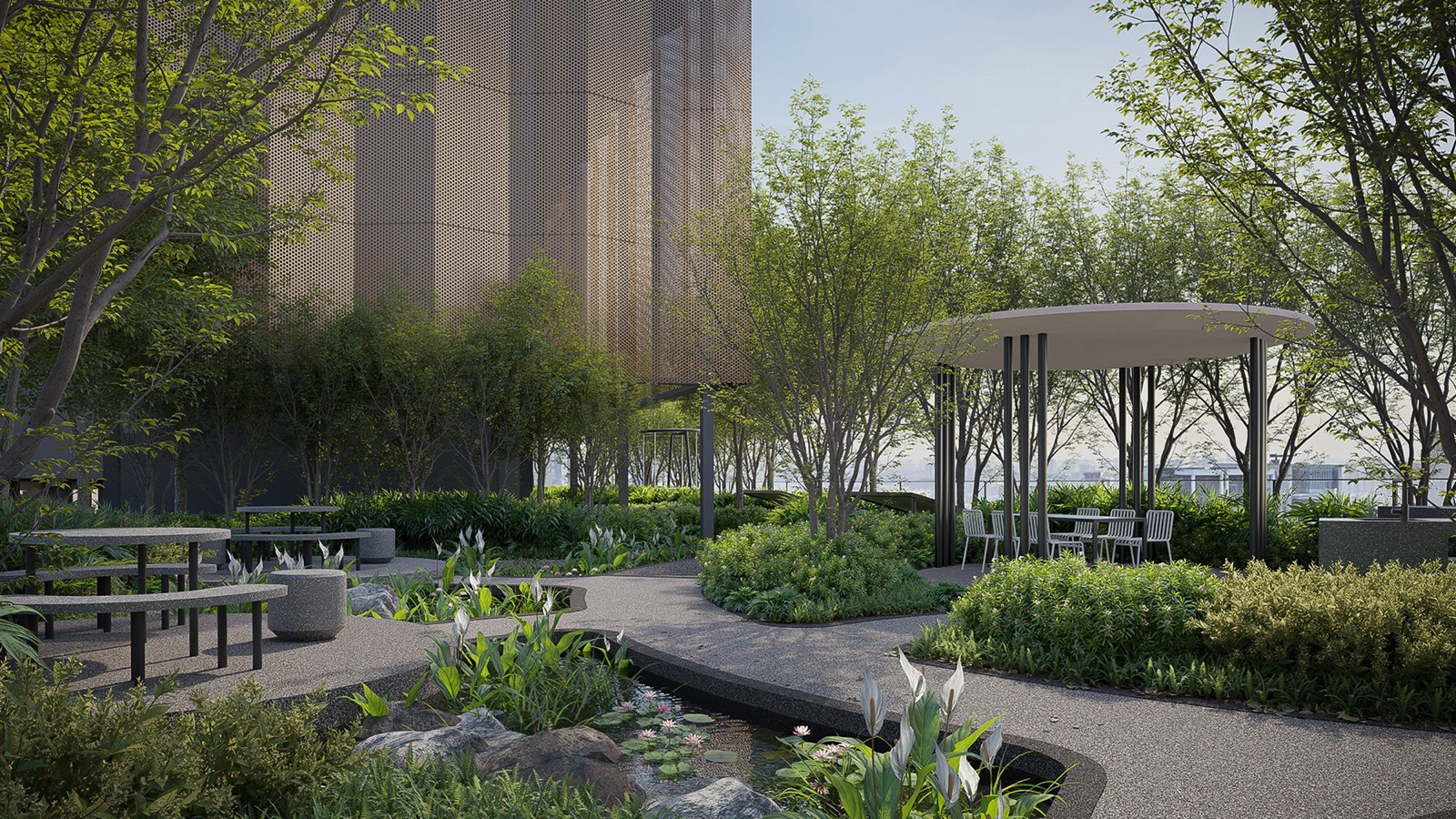 Forest Garden landscaped deck at Divine KLCC