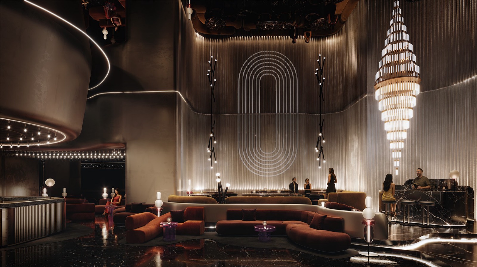 A designer lounge interior at Divine KLCC by Ministry of Design